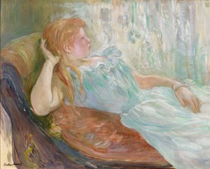 Jeune femme sur un canapé - Berthe Morisot