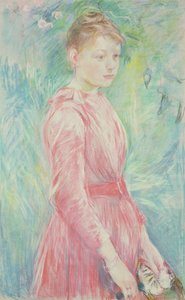 Jeune fille en robe rose (pastel sur papier) - Berthe Morisot
