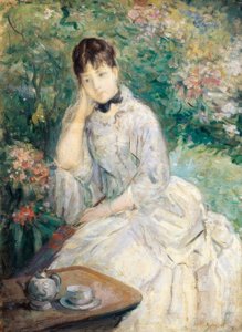 Jeune femme assise sur un canapé - Berthe Morisot