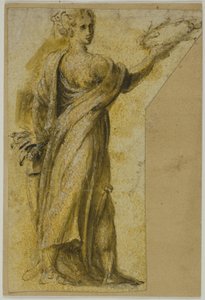 Femme Debout avec Couronne de Laurier