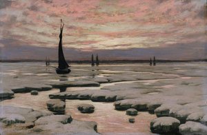 Coucher de soleil en hiver