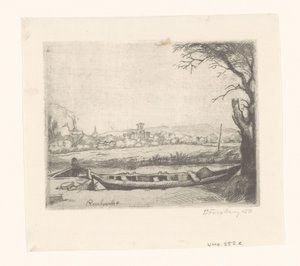 Canal avec un grand bateau et un pont - Birger John Forsberg