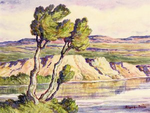 Kansas Creek (aquarelle sur papier) - Birger Sandzen