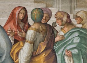 Nef centrale, deuxième travée nord, Mariage de la Vierge, Boccaccio Boccaccino 1514-15, (détail)