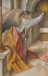 Nef centrale, Troisième travée nord, Annonciation, Boccaccio Boccaccino 1516-17, (détail)