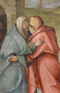 Nef centrale, Troisième travée nord, Visitation, Boccaccio Boccaccino 1516-17, (détail)