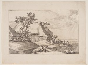 Planche 3, tirée de Paysages avec fermes - Boetius Adams Bolswert