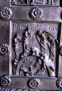 Panneau représentant la Nativité de la Porta di S. Ranieri du transept sud - Bonannus of Pisa