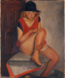 "La modèle" Peinture de Boris Grigoriev (1886-1939) vers 1926 - Boris Dmitrievich Grigoriev
