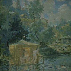 Baigneurs, 1921 - Boris Mikhailovich Kustodiev