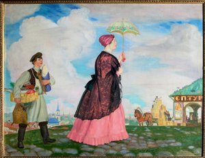 Femme de marchand avec ses achats