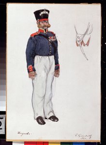 Projet de costume pour la pièce de théâtre Cœur ardent de Alexandre Ostrovski