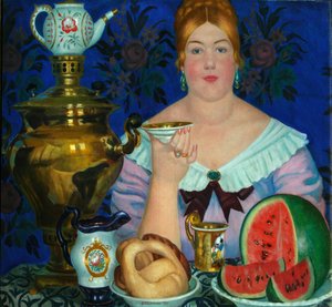 La femme du marchand buvant du thé, 1923