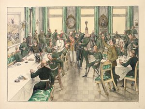 Le Petit-déjeuner traditionnel tenu pour commémorer la bataille de Telish à laquelle le régiment des gardes Egerski a participé le 12 octobre 1877 - Boris V. de Heroys