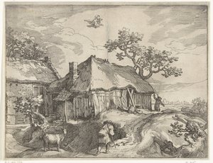 Paysage avec ferme et enlèvement de Ganymède - Boëtius Adamsz. Bolswert