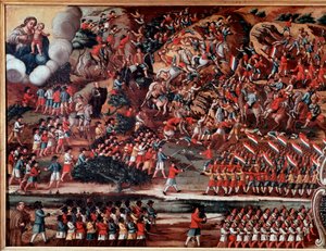 Ex-voto représentant la Bataille de Guararapes - Brazilian School