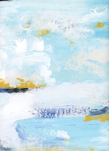 Bleu serein et or : une composition abstraite - Breanna Megan Studio