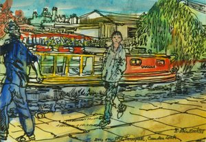 Garçons sur le chemin de halage, Camden Lock