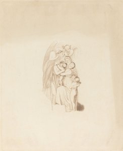 Sainte Famille? avec des Anges - British 19th Century