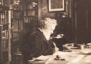 William Morris dans sa bibliothèque à Kelmscott House, Hammersmith - British Photographer
