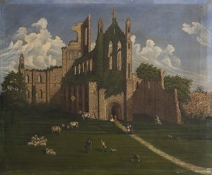 Une abbaye en ruine, milieu du 19ème siècle