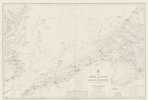 Carte de la zone de Douvres et Calais à Orfordness