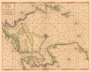 Carte de la mer du Nord : de la Norvège aux détroits de Douvres, c.1700