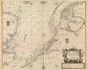 Carte de la mer du Nord et de la côte néerlandaise