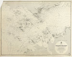 Mer de Chine, détroit principal de Singapour de Tree I (pulo Angup) à Battam Bay relevé par le commandant d