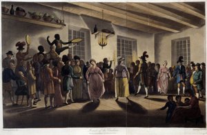 Danse, le menuet; dans « Voyages à travers le Canada », par George Heriot, éd. Londres