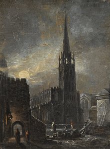 La Sainte Trinité et Saint-Michel de nuit, vers 1826 - British School