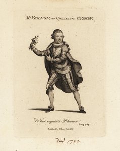 Mme Joseph Vernon dans le rôle de Cymon chantant la cantate Cymon et Iphigénie de Thomas Arne