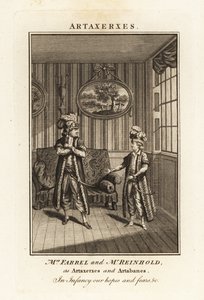 Mme Margaret Farrel et M. Charles Frederick Reinhold en costume persan comme Artaxerxes et Artabanes dans l