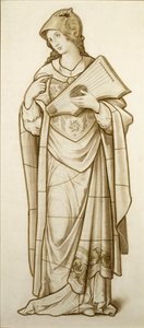 Muse de la Poésie Lyrique - Carton pour vitrail, c.1890