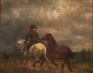 Cavalier avec deux chevaux