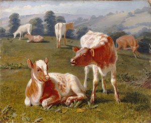 Veaux dans un pré - Briton Riviere
