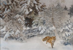 Renard dans un paysage d