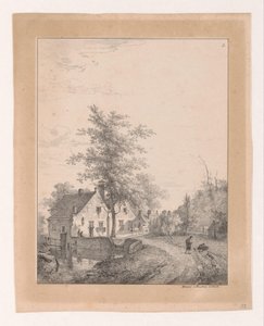 Chemin de campagne avec maisons