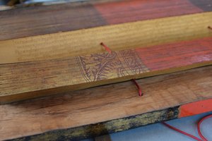 Manuscrit birman en feuille de palmier (bois et parchemin)
