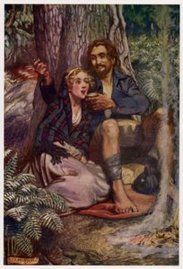 "Pour snug dans un vallon, où personne ne pouvait voir" (lithographie en couleur) - Byam (after) Shaw