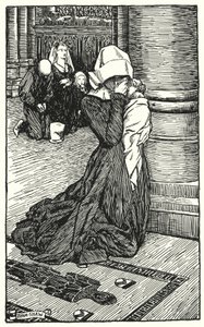 Illustration pour The Cloister and The Hearth par Charles Reade (lithographie)