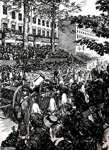 Le dernier voyage du roi Édouard VII à travers Londres : le cortège funèbre à Piccadilly, 1910 - Byam Shaw