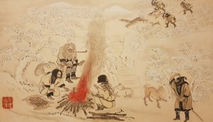 Chasse au cerf Sika. De la série Les Aïnous, seconde moitié du 19e siècle
