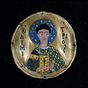 Buste de Saint Démétrius, émail, Byzance
