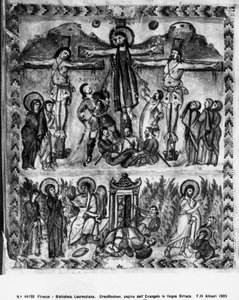 Crucifixion et Résurrection, des Évangiles de Rabula, 586 AD