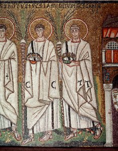 Procession de martyrs (détail de mosaïques, 6ème siècle)