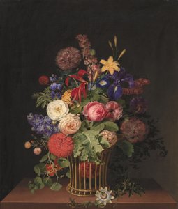 Un panier léger en osier avec des fleurs