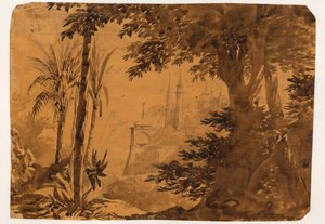 Toile de fond. Esquisse pour une pièce de membre de l