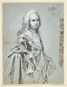 Étude pour un portrait, probablement de A. G. Moltke ; à droite sur la feuille, étude pour la chaîne de l