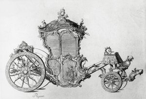 Conception pour une voiture rococo, gravure